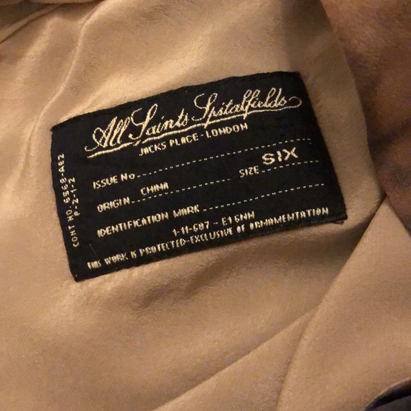 All saints Spitalfields 100% silk animal print drapery wrap sleeveless dress - Picture 6 of 8